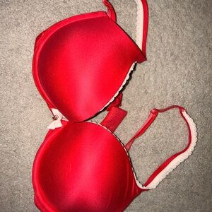 Victoria's Secret Vibrant Red Bra with Lace Detail